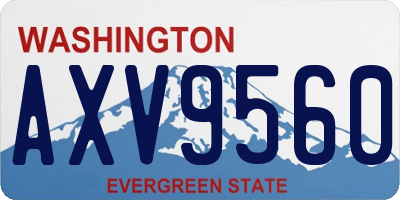WA license plate AXV9560