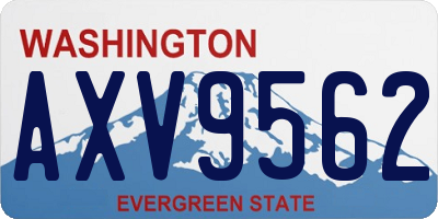 WA license plate AXV9562