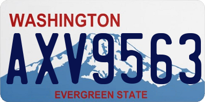 WA license plate AXV9563