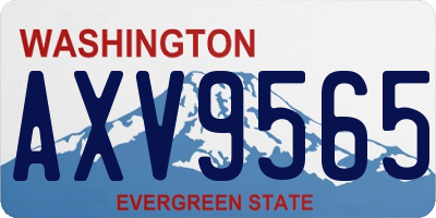 WA license plate AXV9565