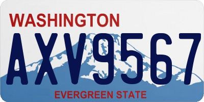 WA license plate AXV9567