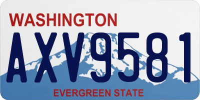 WA license plate AXV9581