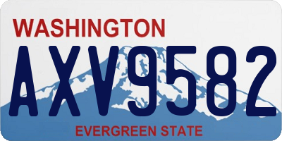 WA license plate AXV9582