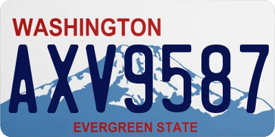 WA license plate AXV9587
