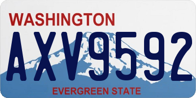 WA license plate AXV9592