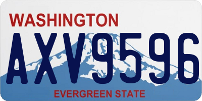 WA license plate AXV9596