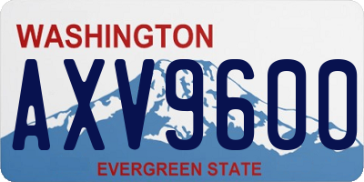 WA license plate AXV9600