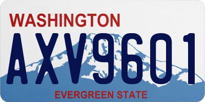 WA license plate AXV9601