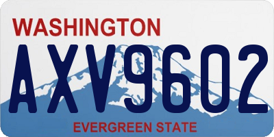 WA license plate AXV9602