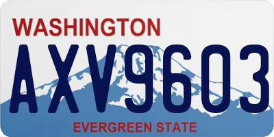 WA license plate AXV9603