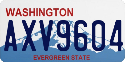 WA license plate AXV9604