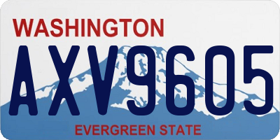 WA license plate AXV9605