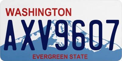 WA license plate AXV9607