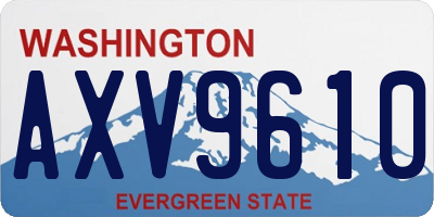 WA license plate AXV9610