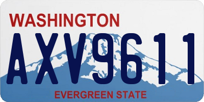 WA license plate AXV9611