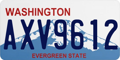 WA license plate AXV9612