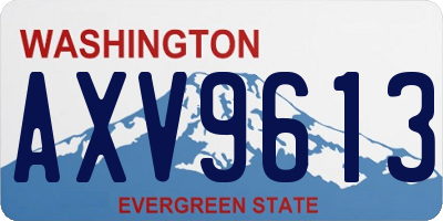 WA license plate AXV9613