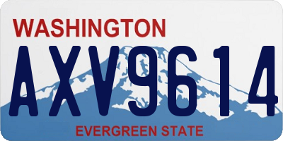 WA license plate AXV9614