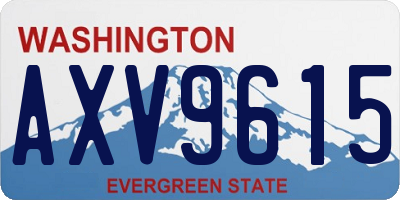 WA license plate AXV9615