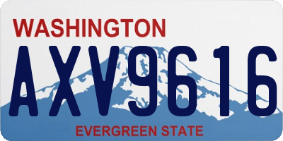 WA license plate AXV9616