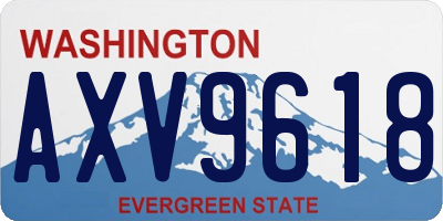 WA license plate AXV9618