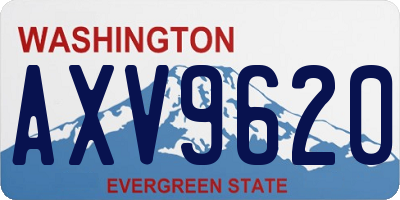 WA license plate AXV9620