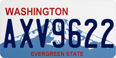 WA license plate AXV9622