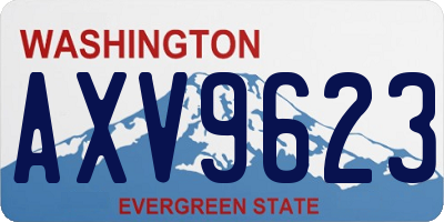 WA license plate AXV9623