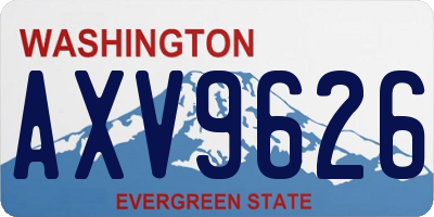WA license plate AXV9626