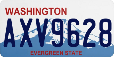 WA license plate AXV9628
