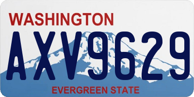 WA license plate AXV9629