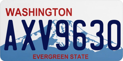 WA license plate AXV9630
