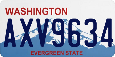 WA license plate AXV9634