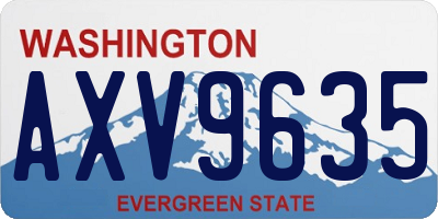 WA license plate AXV9635