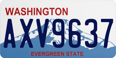 WA license plate AXV9637