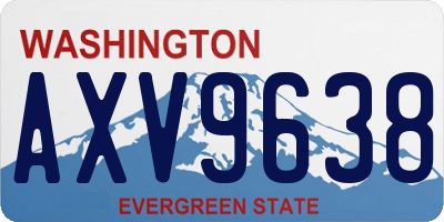 WA license plate AXV9638