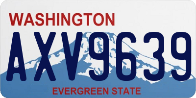 WA license plate AXV9639
