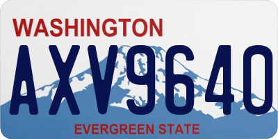 WA license plate AXV9640