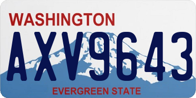 WA license plate AXV9643