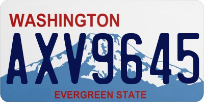 WA license plate AXV9645