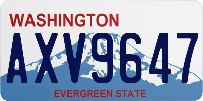 WA license plate AXV9647