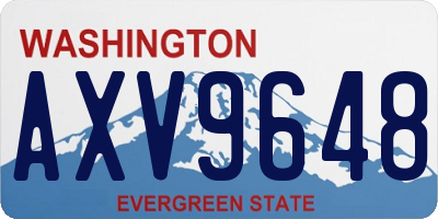 WA license plate AXV9648