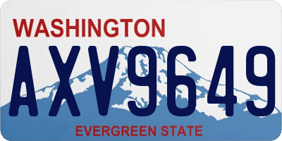 WA license plate AXV9649