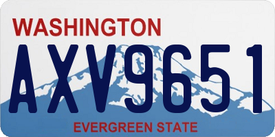 WA license plate AXV9651