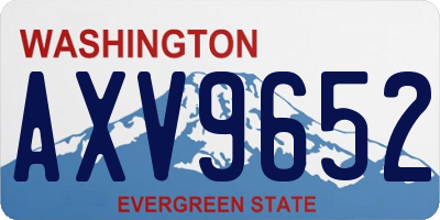 WA license plate AXV9652