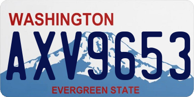 WA license plate AXV9653