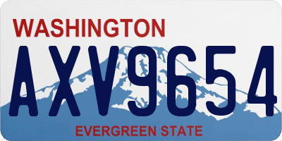 WA license plate AXV9654
