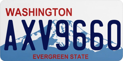 WA license plate AXV9660