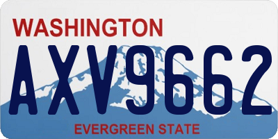 WA license plate AXV9662