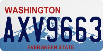 WA license plate AXV9663